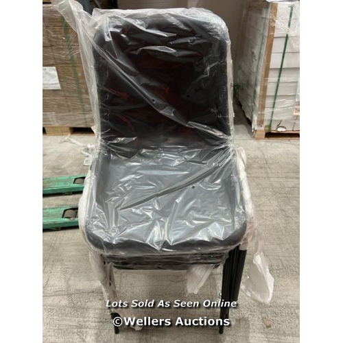 64 - X5 BLACK STACKING MEETING/CONFERENCE CHAIRS - POLYPROPYLENE / RRP: �23.39 / USED CONDITION / COLLECT... 