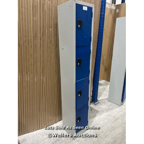 9 - BLUE 4 DOOR COMMERCIAL LOCKER / 1800X315X300MM / RRP: �126.30  / COLLECTION FROM DARTFORD / DELIVERY... 