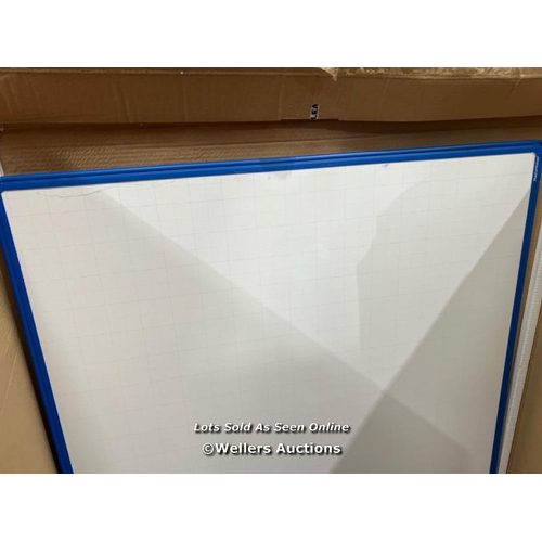 95 - X2 BLUE FRAMED GRIDDED WHITEBOARDS 1200X900MM / COLLECTION FROM DARTFORD / DEILVERY AVAILABLE / SEE ... 