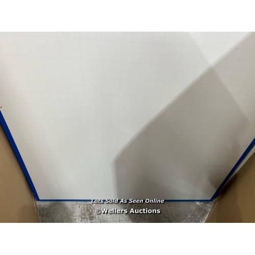 95 - X2 BLUE FRAMED GRIDDED WHITEBOARDS 1200X900MM / COLLECTION FROM DARTFORD / DEILVERY AVAILABLE / SEE ... 