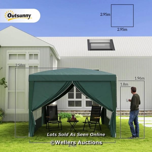 2481 - OUTSUNNY POP UP GAZEBO / MINIMAL SIGNS OF USE / NOT FULLY CHECKED / BD