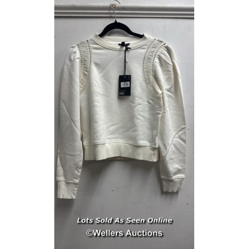 4142 - PAIGE P DOREA SWEATSHIRT / S / IVORY / RRP: 195 / APPEARS NEW - SEE IMAGES