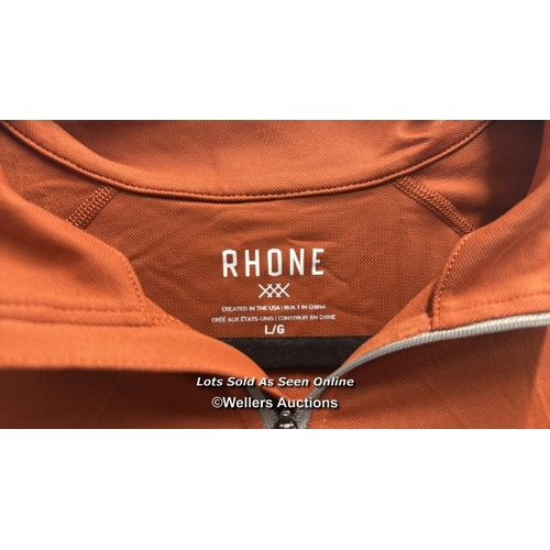 4149 - RHONE TOP SESSION 1/4 ZIP / L / BAKED CLAY / RRP: 100 / APPEARS NEW - SEE IMAGES