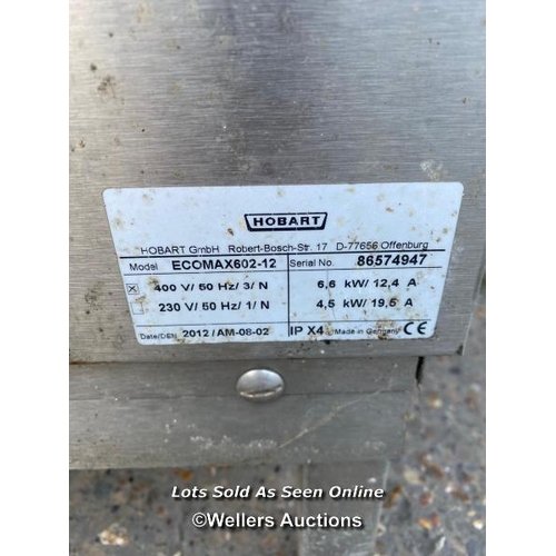 29 - Hobart EcoMaxX602-12 Pass Through Dishwasher / Lot location: Caterfair, 8 Royce Road, Peterborough, ... 