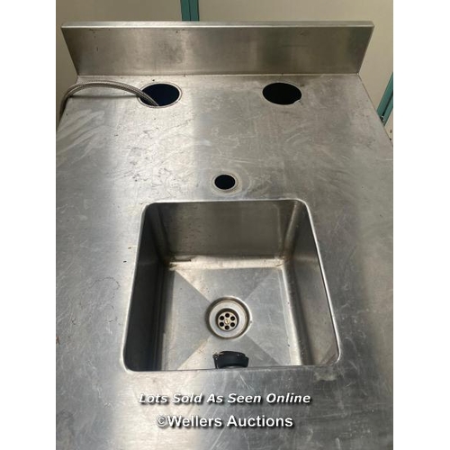 7 - Sink with cupboard, originally from a Subway restaurant / Lot location: Caterfair, 8 Royce Road, Pet... 