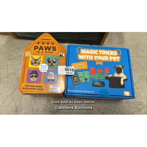 9016 - 1 X PAWS IN A ROW GAME, 1 X MAGIC TRICKS WITH YOUR PET / APPEARS NEW   / H33