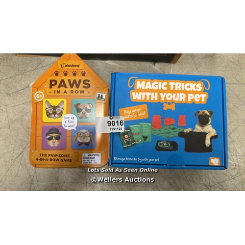 9016 - 1 X PAWS IN A ROW GAME, 1 X MAGIC TRICKS WITH YOUR PET / APPEARS NEW   / H33