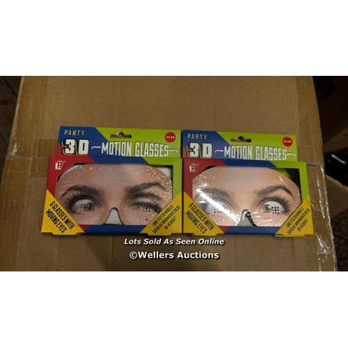 9130 - 2X PARTY 3D MOTION GLASSES / NEW / H69