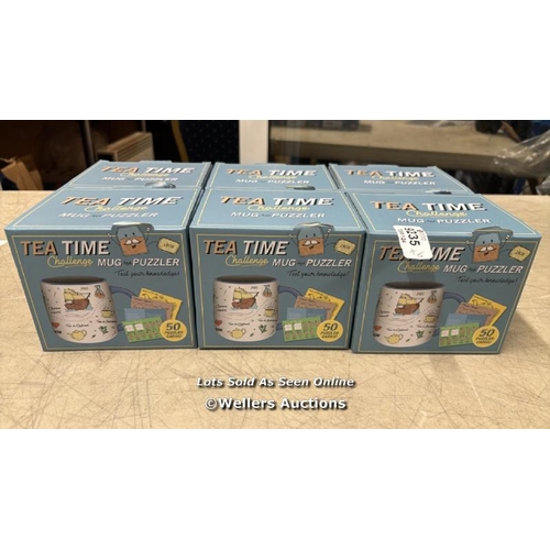 9235 - 6X TEA TIME CHALLENGE MUG AND PUZZLERS / NEW / E85