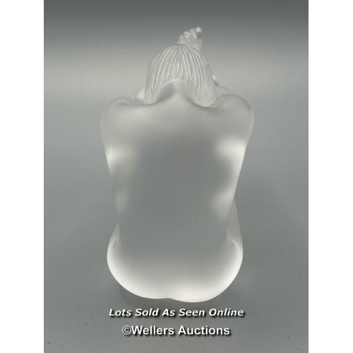 49 - Lalique frosted crystal figurine 'Nude Temptation', 7cm high, signed (Lot subject to VAT)