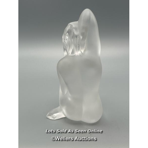 50 - Lalique frosted crystal figurine 'Seated Nude' 10cm high, signed (Lot subject to VAT)