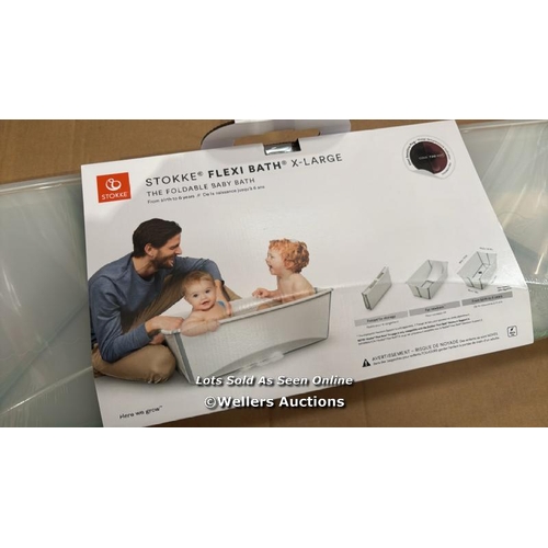 111 - RRP: 75 STOKKE FLEXI BATH XL OS TRANSPARENT GREEN / NEW AND SEALED / COLLECTION FROM DARTFORD