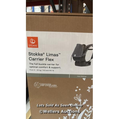 4 - RRP: 50 STOKKE LIMAS SLATE MELANGE CARRIER OCS / NEW OPEN BOX / COLLECTION FROM DARTFORD