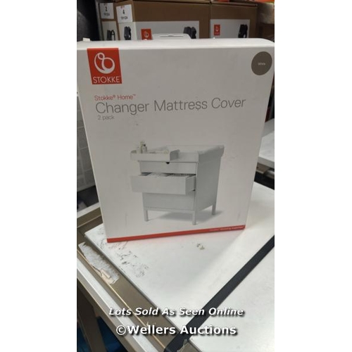 91 - RRP: 49 STOKKE CHANGER MATRESS COVER 2 PACK WHITE / NEW  / COLLECTION FROM DARTFORD