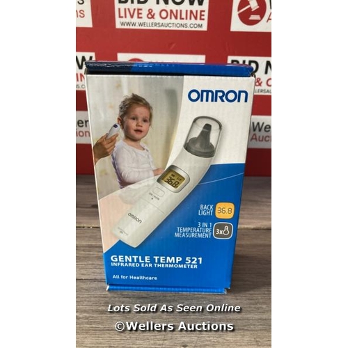 8023 - OMRON GENTLE TEMP 521 EAR THERMOMETER / MINIMAL SIGNS OF USE / POWERS UP / ERROR CODE / G2