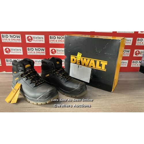 8030 - DEWALT NEWARK WATERPROOF SAFETY BOOTS, BLACK SIZE 10 / APPEARS NEW OPEN BOX  / G3