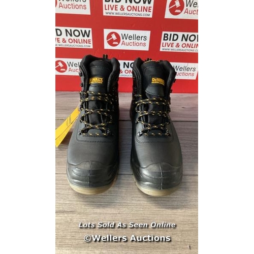 8030 - DEWALT NEWARK WATERPROOF SAFETY BOOTS, BLACK SIZE 10 / APPEARS NEW OPEN BOX  / G3