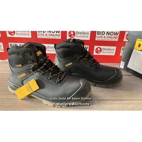 8030 - DEWALT NEWARK WATERPROOF SAFETY BOOTS, BLACK SIZE 10 / APPEARS NEW OPEN BOX  / G3