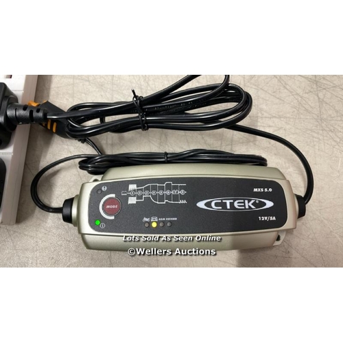 8032 - CTEK MXS 5.0 BATTERY CHARGER WITH AUTOMATIC TEMPERATURE COMPENSATION, BLACK / MINIMAL SIGNS OF USE /... 