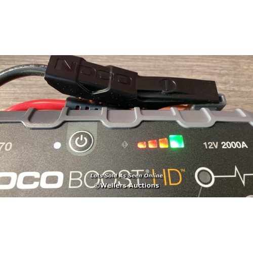 8035 - NOCO BOOST HD GB70 2000A ULTRASAFE CAR JUMP STARTER, JUMP STARTER POWER PACK, 12V BATTERY BOOSTER, P... 