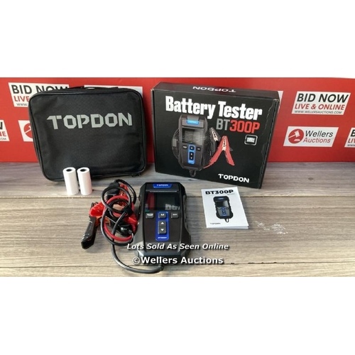 8047 - CAR BATTERY TESTER TOPDON BT300P, 12V 24V BATTERY TESTER WITH PRINTER, WITH BATTERY TEST, CRANKING C... 