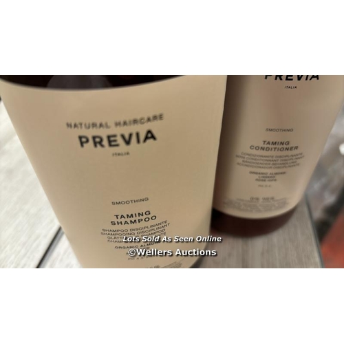 8133 - X2 NEW PREVIA ITALIAN NATURAL HAIRCARE - SMOOTHING TAMING  SHAMPOO AND CONDITIONER - 1000ML  / F32