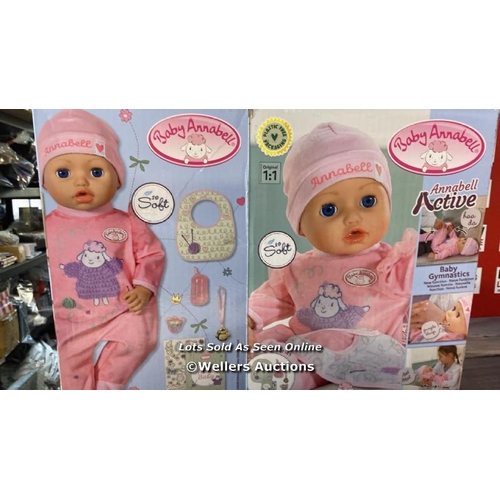 8163 - BABY ANNABELL ACTIVE ANNABELL 709900-43CM DOLL WITH SOFT CUDDLY BODY & REALISTIC FEATURES AND SOUNDS... 