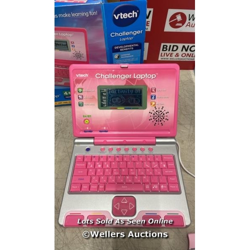 8168 - VTECH CHALLENGER LAPTOP, PINK, KIDS LAPTOP WITH VOCABULARY, MATHS & FRENCH LEARNING GAMES, 2 PLAYER ... 