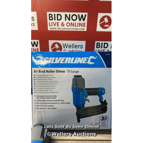 8208 - SILVERLINE 868544 50 MM AIR BRAD NAILER / MINIMAL SIGNS OF USE