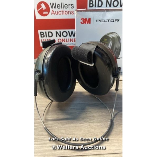 8216 - 3M PELTOR OPTIME II EARMUFFS, 31 DB, GREEN, NECKBAND, H520B-408-GQ / MINIMAL SIGNS OF USE