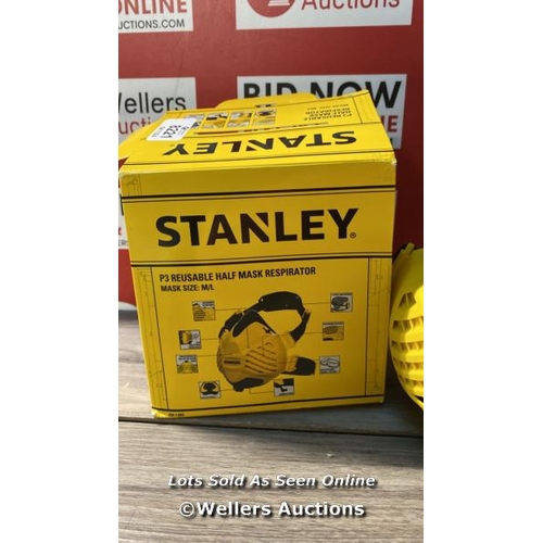 8221 - STANLEY P3 DUST MASK, REUSABLE RESPIRATOR MASK WITH FACE-FIT-CHECK TECHNOLOGY & MAXIMUM 99.99% P3 FI... 