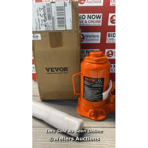 8228 - VEVOR HYDRAULIC BOTTLE JACK, 20 TON/44092 LBS ALL WELDED BOTTLE JACK, 240-450 MM LIFTING RANGE, WITH... 