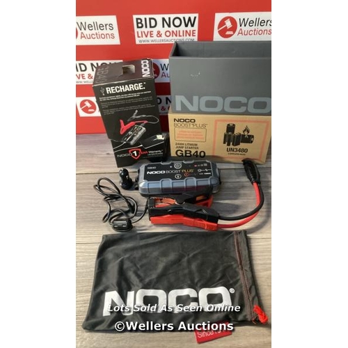 8232 - NOCO BOOST PLUS GB40 1000A ULTRASAFE CAR JUMP STARTER, JUMP STARTER POWER PACK, 12V BATTERY BOOSTER,... 