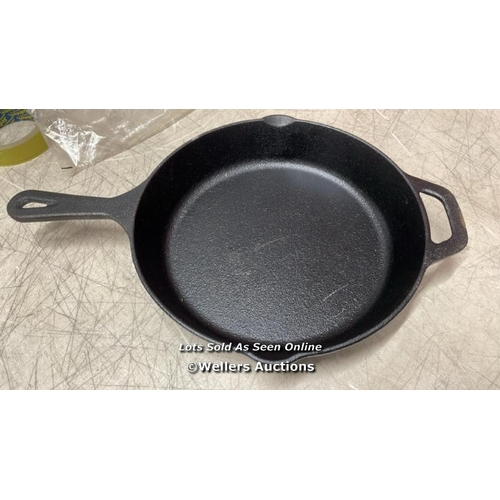 8250 - KICHLY PRE-SEASONED CAST IRON SKILLET - FRYING PAN - SAFE GRILL COOKWARE FOR INDOOR & OUTDOOR USE - ... 