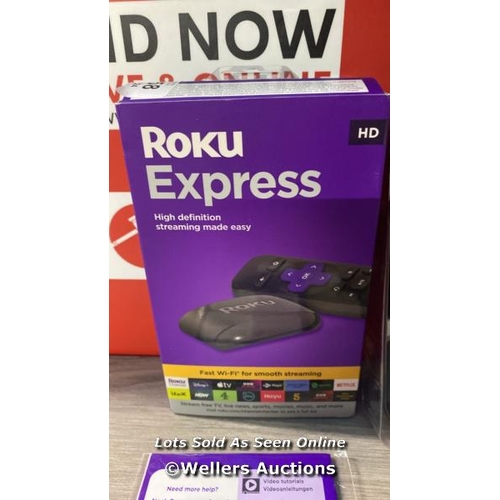 8258 - ROKU EXPRESS (NEW, 2023) HD STREAMING DEVICE WITH HIGH-SPEED HDMI CABLE AND STANDARD REMOTE (NO TV C... 