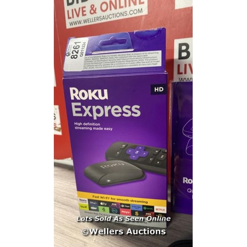 8261 - ROKU EXPRESS (NEW, 2023) HD STREAMING DEVICE WITH HIGH-SPEED HDMI CABLE AND STANDARD REMOTE (NO TV C... 