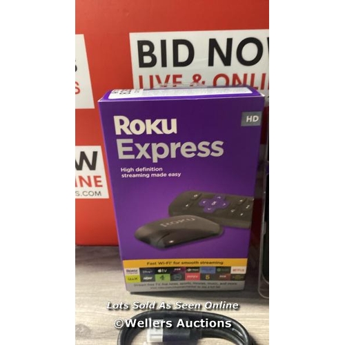 8263 - ROKU EXPRESS (NEW, 2023) HD STREAMING DEVICE WITH HIGH-SPEED HDMI CABLE AND STANDARD REMOTE (NO TV C... 