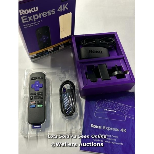 8272 - ROKU EXPRESS 4K | HD/4K/HDR STREAMING MEDIA PLAYER, BLACK / MINIMAL SIGNS OF USE