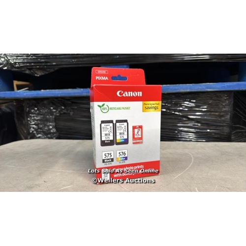 8313 - CANON PG-575 / CL-576 GENUINE INK CARTRIDGES, PACK OF 2 (1 X BLACK, 1 X COLOUR); INCLUDES 50 SHEETS ... 