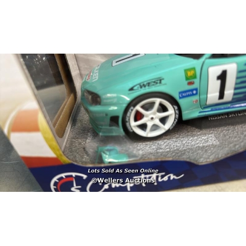 8338 - SOLIDO S1804304 1:18 1999 NISSAN SKYLINE (R34) GT-R-FALKEN DRIFT LIVERY COLLECTIBLE MINIATURE CAR, M... 