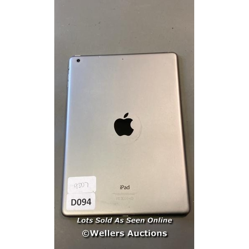 9507 - APPLE IPAD AIR 1ST GEN / 32GB / SN: DLXLJ192FK11 / GREY / I-CLOUD ACCOUNT LOCKED