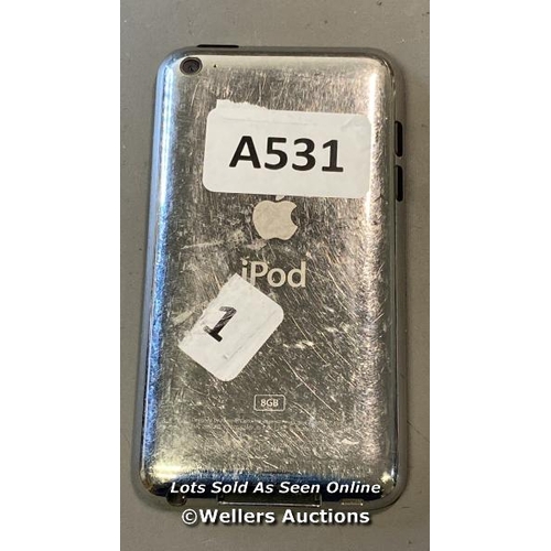 9520 - APPLE IPOD TOUCH 4TH GEN / 8GB / SN: C23DTDLZDCP7 / I-CLOUD ACCOUNT UNLOCKED -SCREEN DAMAGED