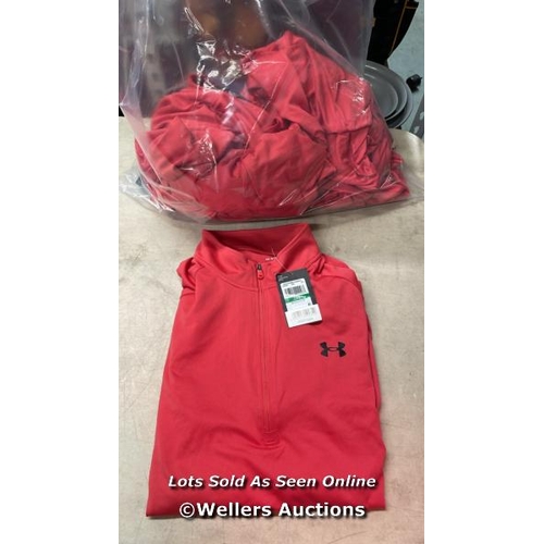 4027 - 7X GENTS NEW UNDER ARMOUR 1/2 ZIP LONG SLEEVED TOPS / RED / 2 X LARGE, 3 X X-LARGE AND 2 X XX-LARGE ... 