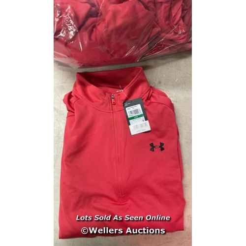 4027 - 7X GENTS NEW UNDER ARMOUR 1/2 ZIP LONG SLEEVED TOPS / RED / 2 X LARGE, 3 X X-LARGE AND 2 X XX-LARGE ... 