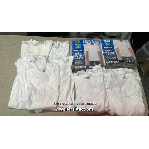 4043 - GENTS NEW KIRKLAND SIGNATURE WHITE CREW NECK T-SHIRTS / MIXED SIZES / B30