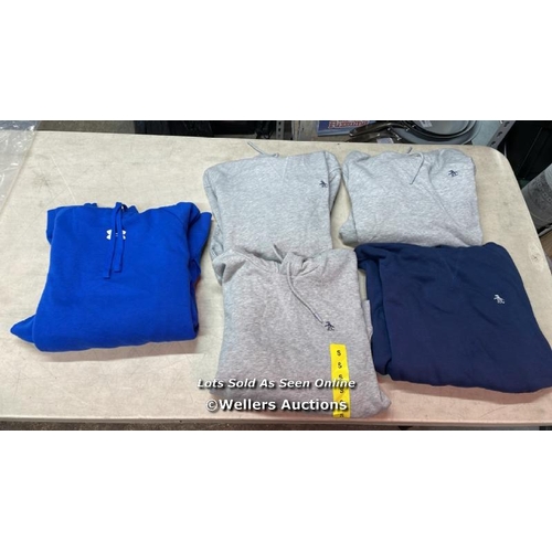 4044 - 5X GENTS NEW JUMPERS INCL. 4 X PENGUIN (SMALL) AND 1 X UNDER ARMOUR (X-LARGE) / B30