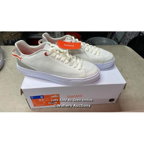 4061 - GENTS NEW AND BOXED SWIMS WHITE PARK SNEAKERS / UK 9 / B31