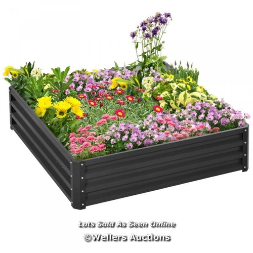 5136 - RRP: 49.99 - OUTSUNNY 432L SQUARE RAISED GARDEN BED BOX WITH WEATHERIZED STEEL FRAME FOR VEGETABLES,... 