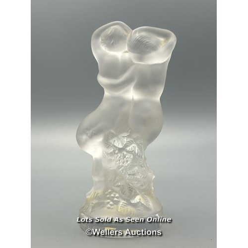 53 - Lalique frosted glass figurine with clear glass base 