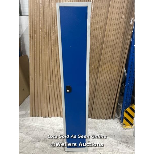 2 - TALL METAL STORAGE LOCKER - CYLINDER LOCK - HAT SHELF & 2 COAT HOOKS / 1800X315X300MM / RRP: �108.90... 